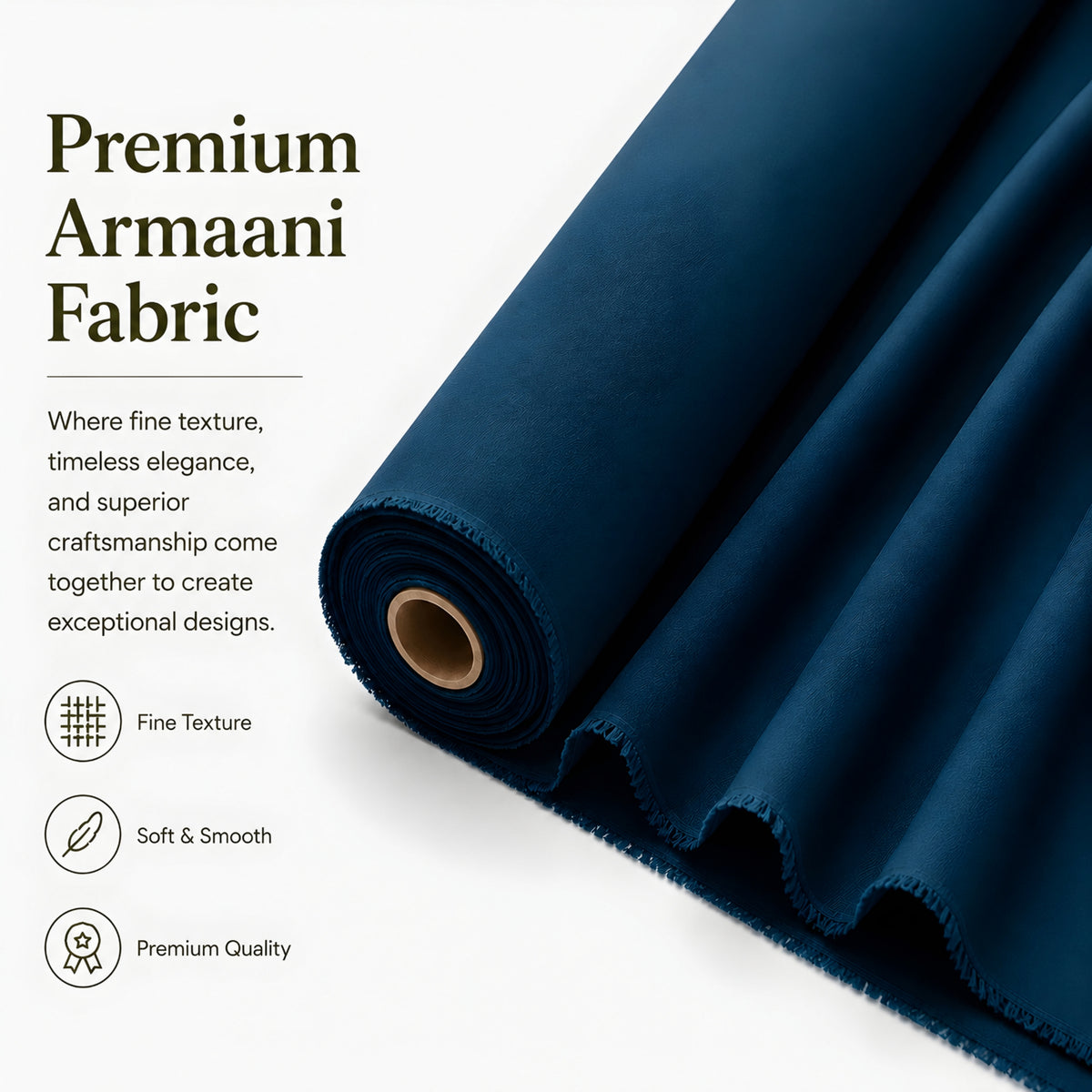 LAQASA Armaani Fabric – Deep Teal Blue