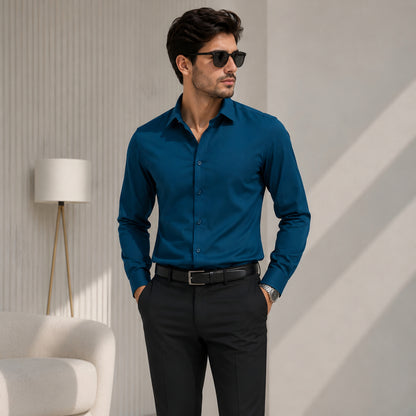 LAQASA Armaani Fabric – Deep Teal Blue