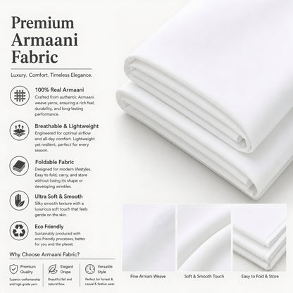 LAQASA Armaani Fabric – Pure White