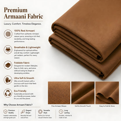 LAQASA Armaani Fabric – Camel Brown