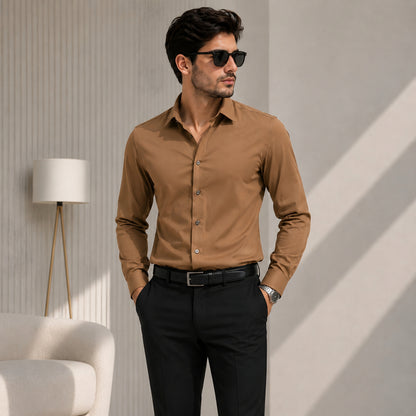 LAQASA Armaani Fabric – Camel Brown