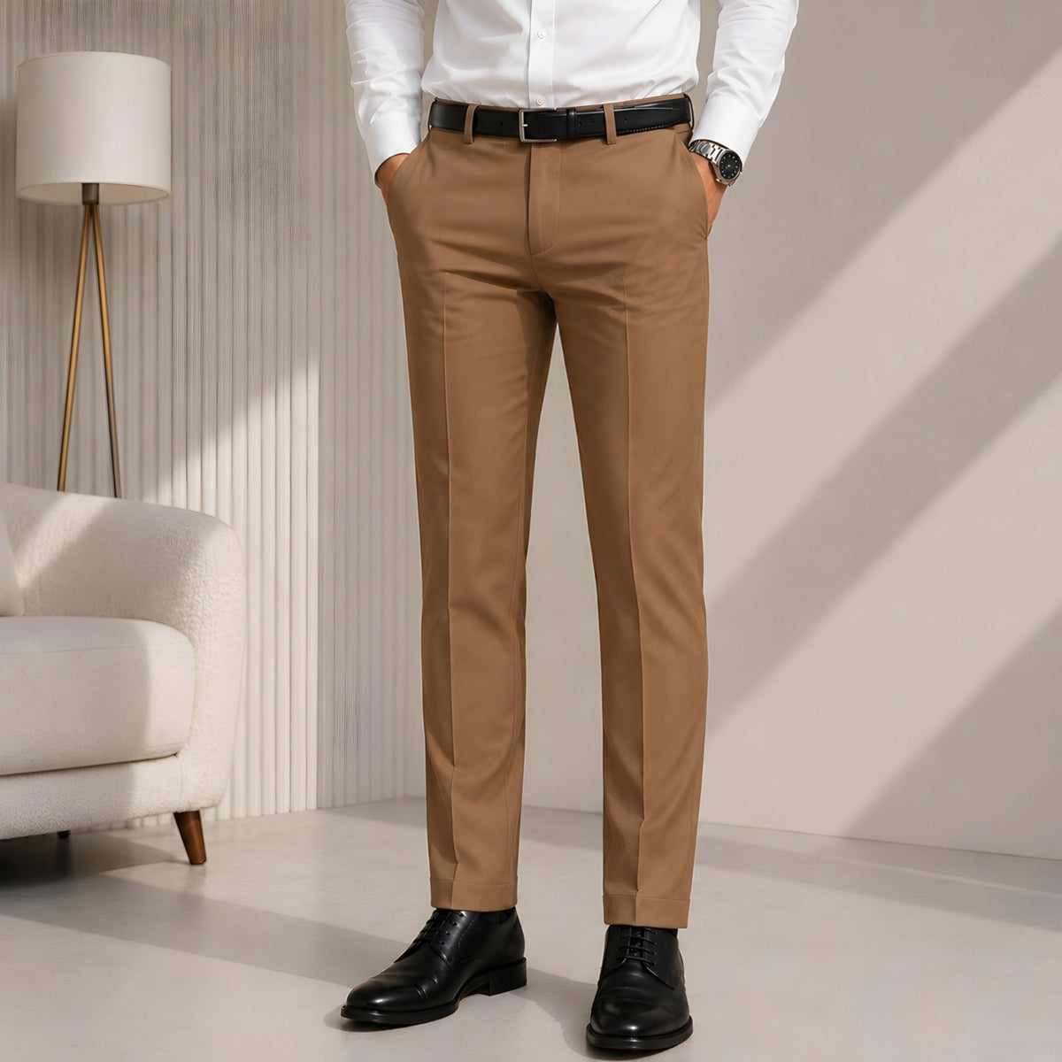 LAQASA Armaani Fabric – Camel Brown