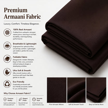 LAQASA Armaani Fabric – Dark Chocolate Brown