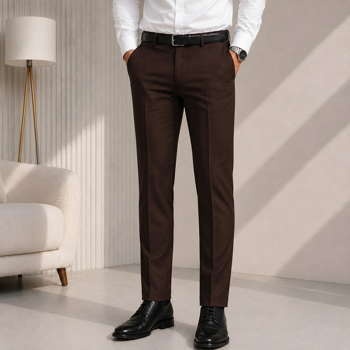 LAQASA Armaani Fabric – Dark Chocolate Brown
