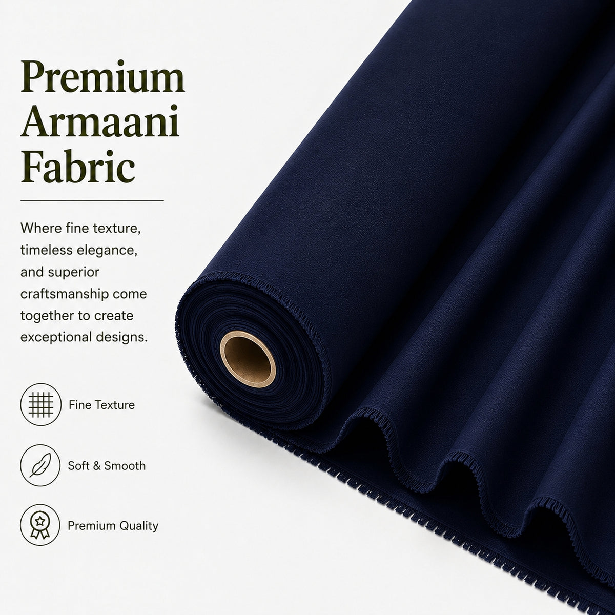LAQASA Armaani Fabric – Navy Blue