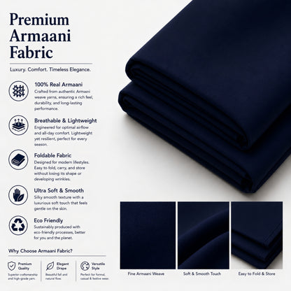LAQASA Armaani Fabric – Navy Blue