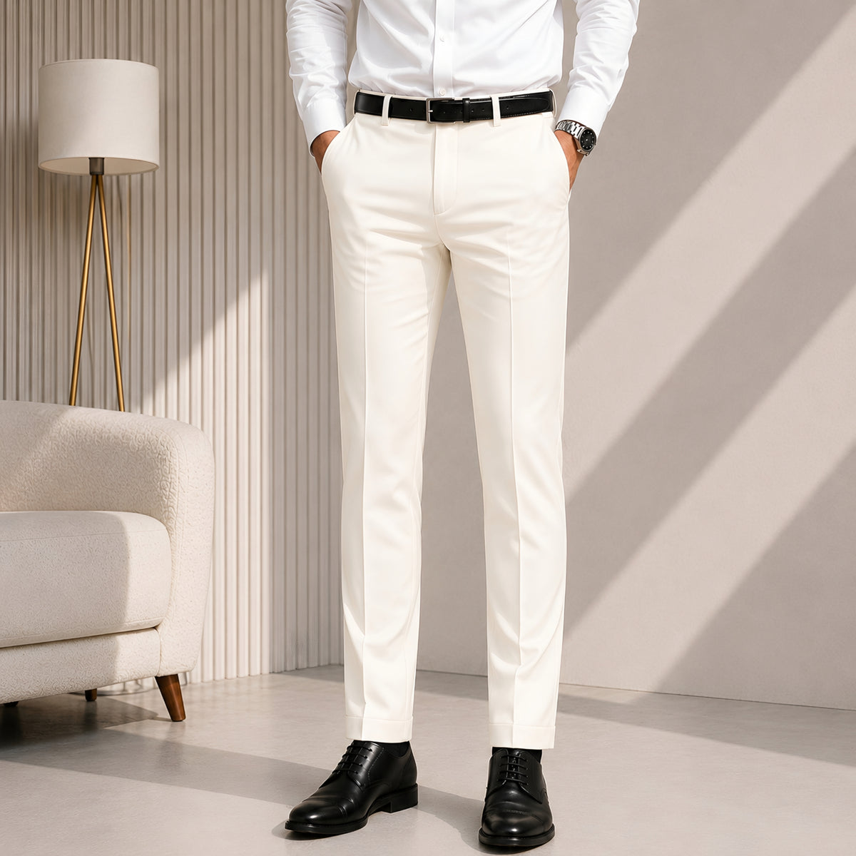 LAQASA Armaani Fabric – Cream White