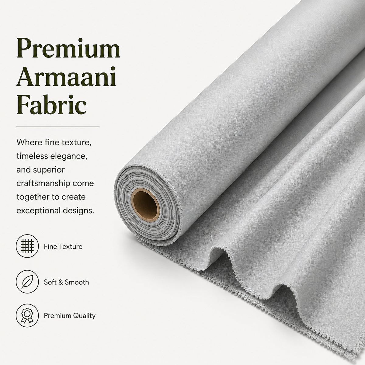 LAQASA Armaani Fabric – Platinum Grey