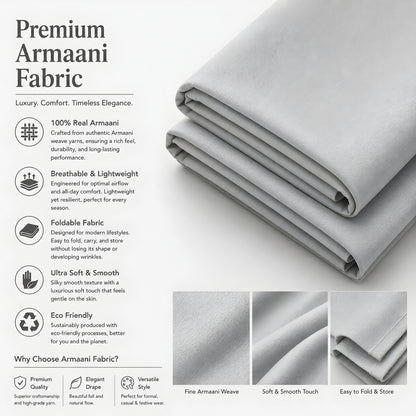 LAQASA Armaani Fabric – Light Silver Grey