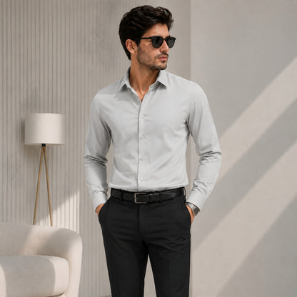 LAQASA Armaani Fabric – Light Silver Grey
