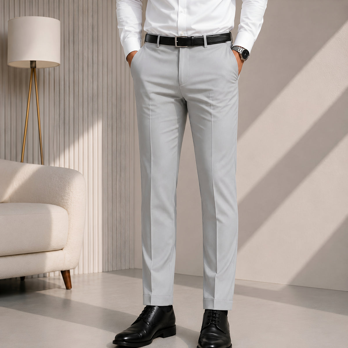 LAQASA Armaani Fabric – Light Silver Grey