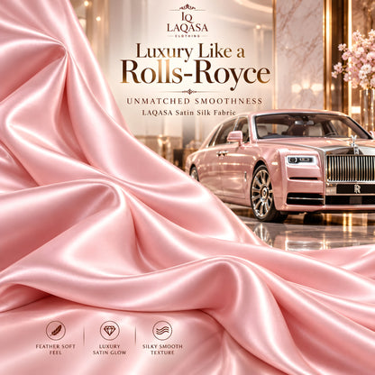 LAQASA Satin Silk Fabric – Baby Pink | Unstitched
