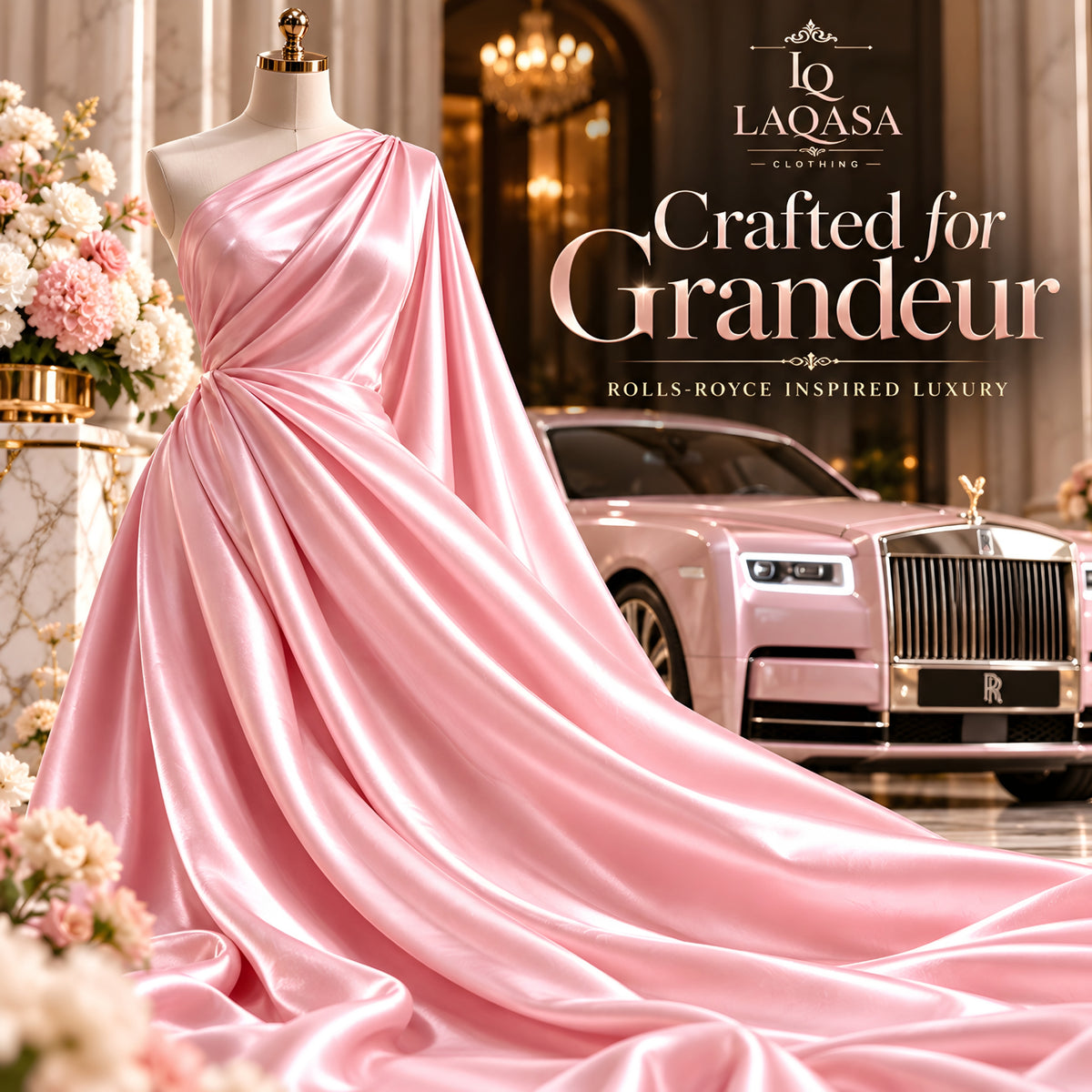 LAQASA Satin Silk Fabric – Baby Pink | Unstitched