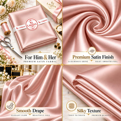 LAQASA Satin Silk Fabric – Rose Gold | Unstitched