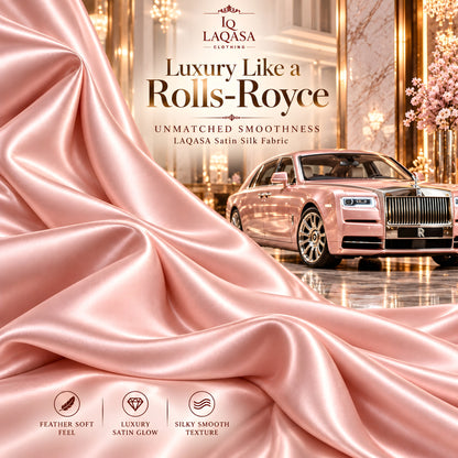 LAQASA Satin Silk Fabric – Rose Gold | Unstitched