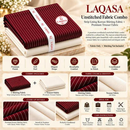 LAQASA Shirting & Trouser Combo | Unstitched