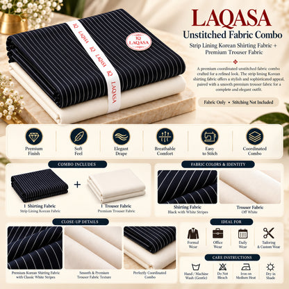 LAQASA Shirting & Trouser Combo | Unstitched