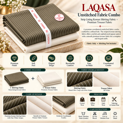 LAQASA Shirting & Trouser Combo | Unstitched