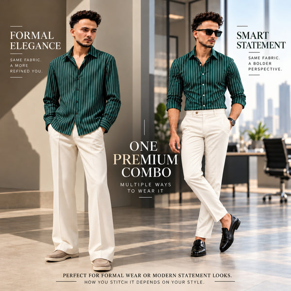 LAQASA Shirting & Trouser Combo | Unstitched