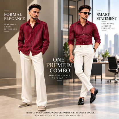 LAQASA Shirting & Trouser Combo | Unstitched