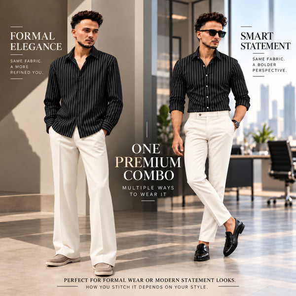 LAQASA Shirting & Trouser Combo | Unstitched