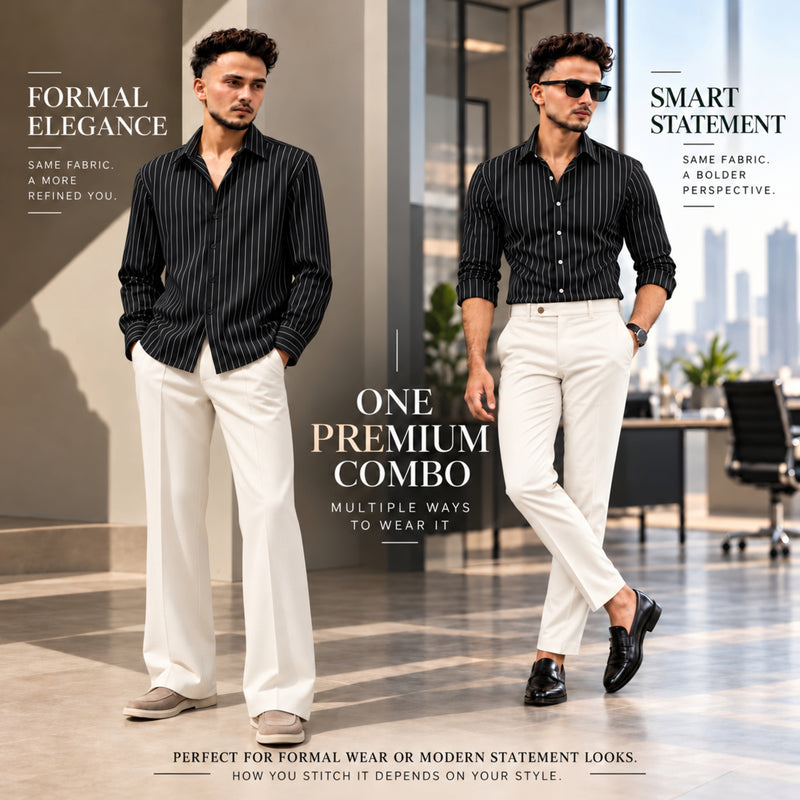 LAQASA Shirting & Trouser Combo | Unstitched