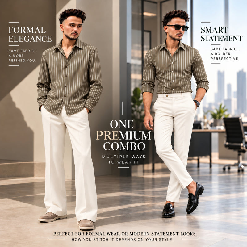 LAQASA Shirting & Trouser Combo | Unstitched